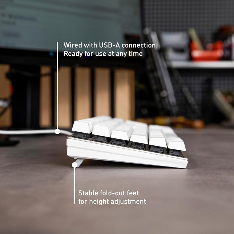 Cherry KC 200 MX Mechanical Office Keyboard with New MX2A switches. Modern Design with Metal Plate Frame (White W/MX2A Brown Switch) - Image 3